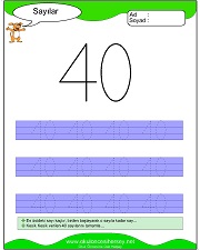 okul öncesi 1 sayısı çizgi çalışması